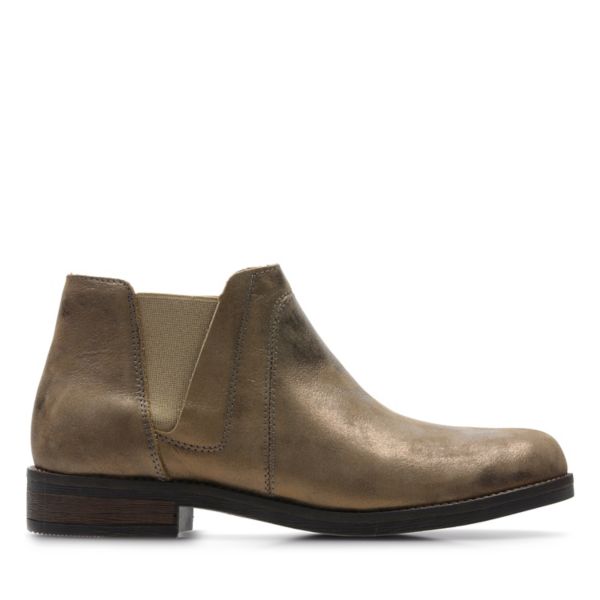 Clarks Womens Demi Beat Chelsea Boots Metal | UK-9063514